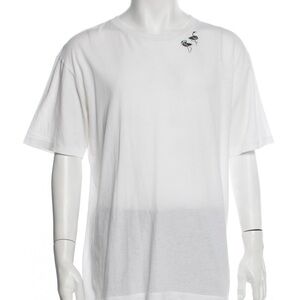 Saint Laurent Graphic T-Shirt with Black Flamingos